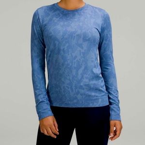 lululemon swiftly tech long sleeve blue cheetah print 🩵🐆🪩